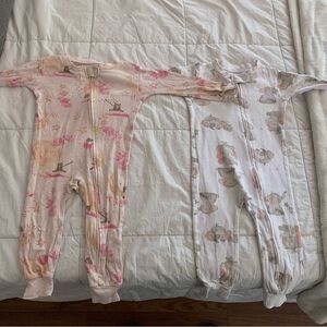 Set of TWO Burt's Bees Footed Onesies | 12M